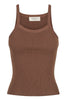 BARE BY CHARLIE HOLIDAY TOPS BARE RIBBED KNIT TANK - ESPRESSO