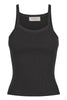 BARE BY CHARLIE HOLIDAY TOPS BARE RIBBED KNIT TANK - MIDNIGHT BLACK