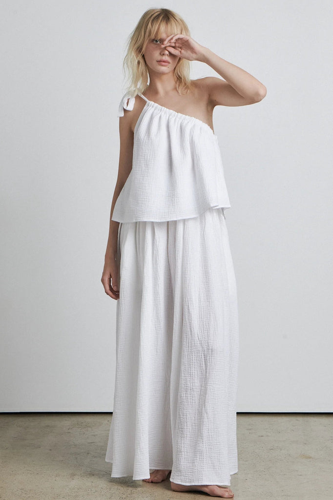 BARE BY CHARLIE HOLIDAY TOPS BARE THE ONE SHOULDER TOP - WHITE