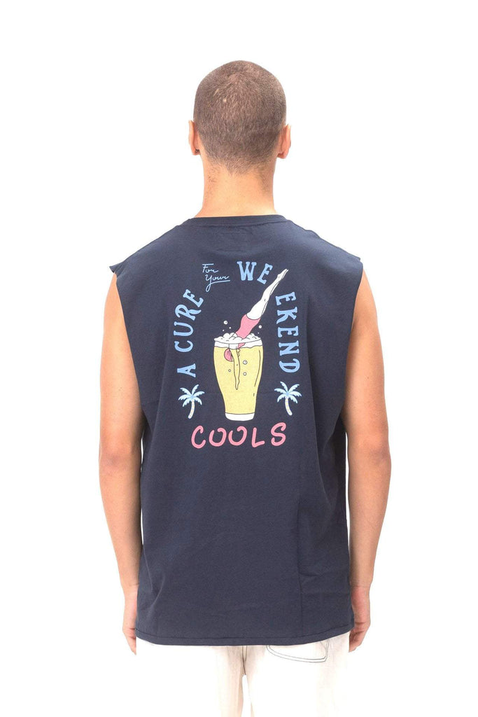 BARNEY COOLS MUSCLES BARNEY COOLS CURE MUSCLE TEE - SLATE