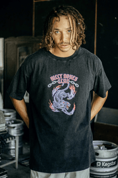 BILLY BONES CLUB MENS T-SHIRTS BILLY BONES PANTHER TEE - VINTAGE BLACK