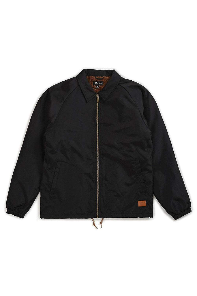 BRIXTON HOODIES BRIXTON CLAXTON SHERPA ZIP COLLAR JACKET - BLACK