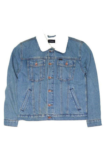 BRIXTON JACKETS BRIXTON CABLE SHERPA DENIM JACKET - FADED INDIGO