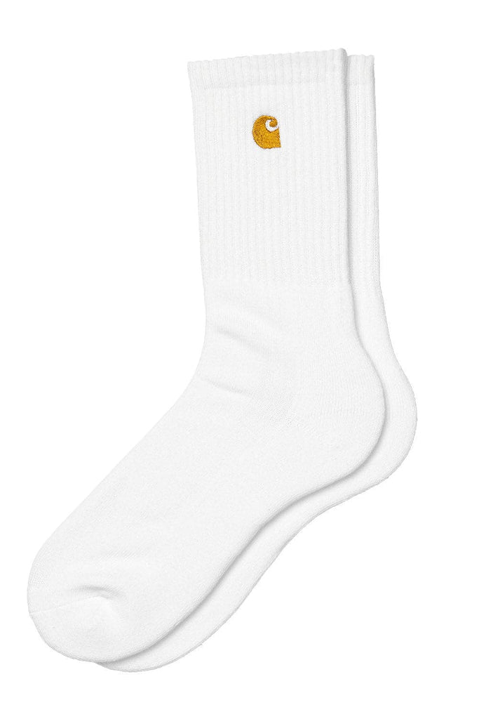 A closer view of the Carhartt WIP Chase Socks in White laid flat.