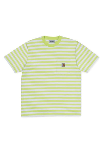CARHARTT TEES CARHARTT SCOTTY POCKET TEE - LIME/WHITE