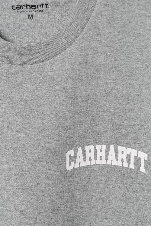 CARHARTT TEES CARHARTT WIP UNIVERSITY SCRIPT TEE - GREY/WHITE