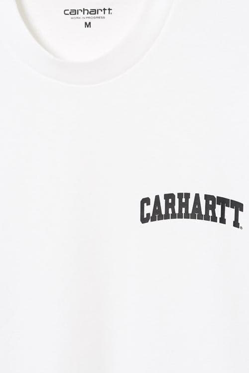 CARHARTT TEES CARHARTT WIP UNIVERSITY SCRIPT TEE - WHITE/BLACK