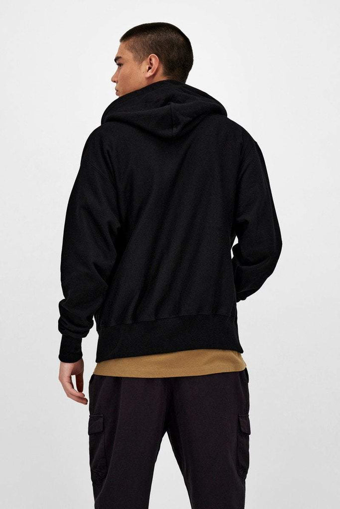 CHAMPION HOODIES CHAMPION REVERSE WEAVE ZIP THROUGH HOODIE - BLACK