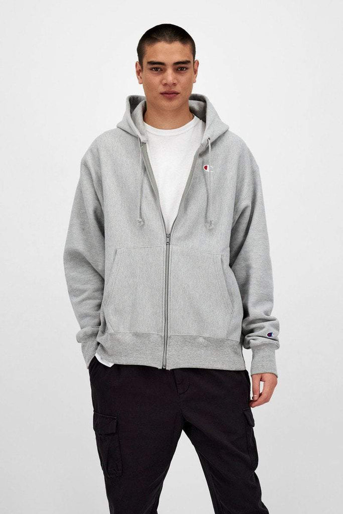 CHAMPION REVERSE WEAVE ZIP THROUGH HOODIE GREY – Pretty Rad Store