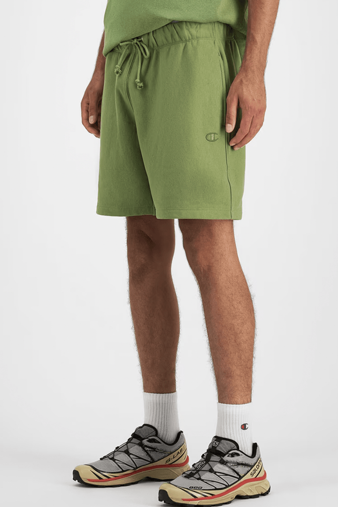 CHAMPION SHORTS CHAMPION REVERSE WEAVE TERRY RELAXED CUT OFF SHORTS - GOOPS GREEN