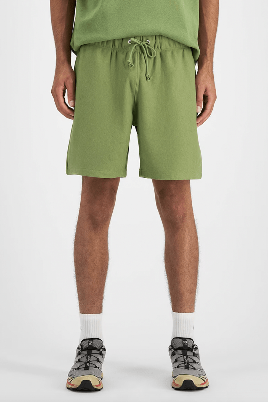 CHAMPION REVERSE WEAVE TERRY RELAXED CUT OFF SHORTS GOOPS GREEN