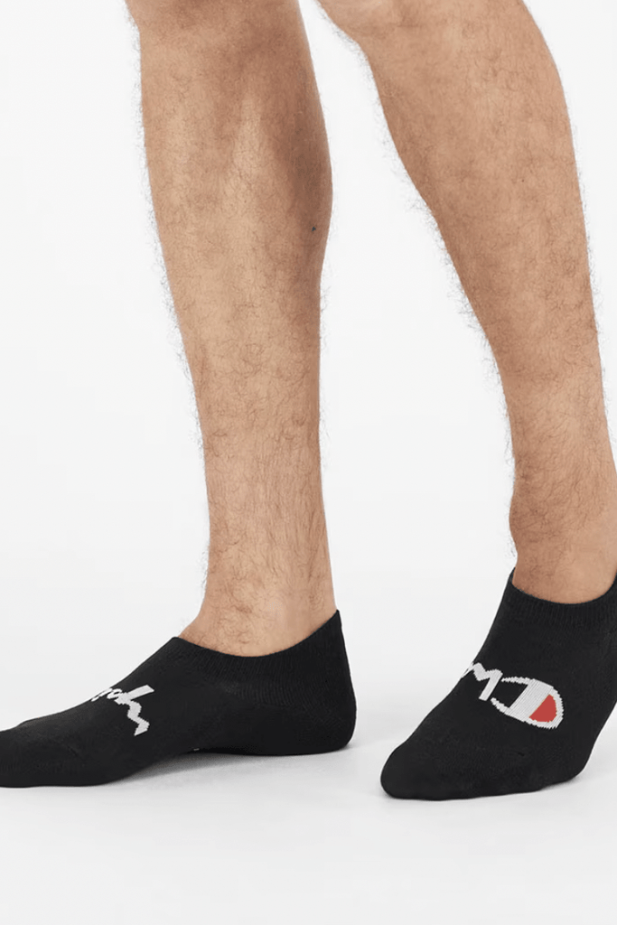 CHAMPION SCRIPT SNEAKER SOCKS 3 PACK BLACK