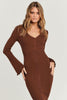 CHARLIE HOLIDAY DRESSES CHARLIE HOLIDAY TINA MIDI DRESS - CHOCOLATE