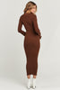 CHARLIE HOLIDAY DRESSES CHARLIE HOLIDAY TINA MIDI DRESS - CHOCOLATE