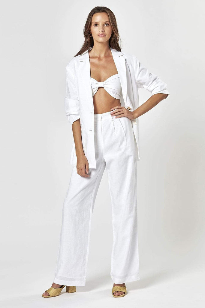 CHARLIE HOLIDAY TOPS CHARLIE HOLIDAY SHELL BLAZER - WHITE