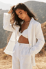 CHARLIE HOLIDAY TOPS CHARLIE HOLIDAY SHELL BLAZER - WHITE