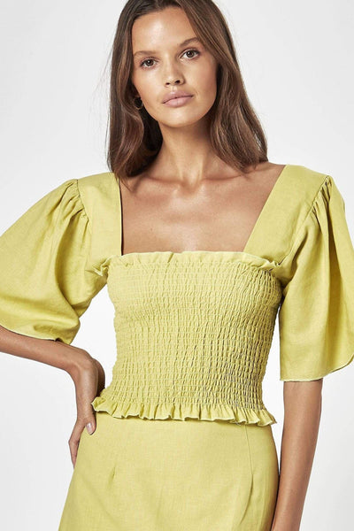 CHARLIE HOLIDAY TOPS CHARLIE HOLIDAY TUSCANY TOP - CHARTREUSE