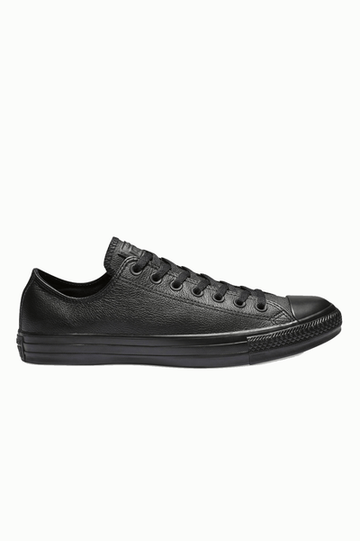 CONVERSE CONS FOOTWEAR CONVERSE CHUCK TAYLOR ALL STAR LEATHER LOW TOP - BLACK MONO LEATHER
