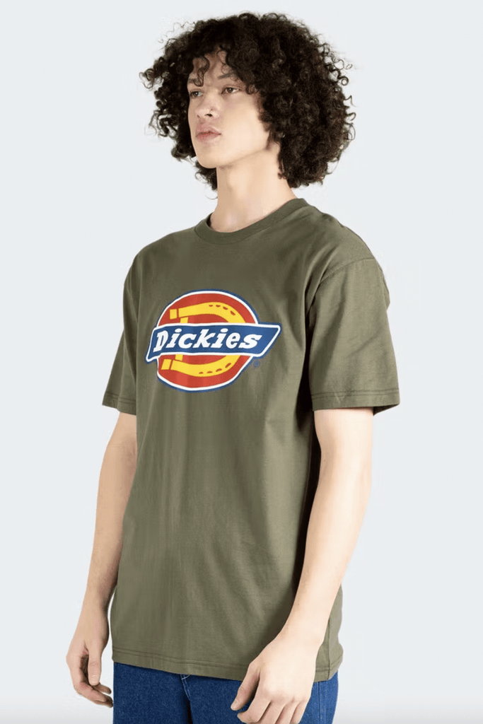 DICKIES MENS T-SHIRTS DICKIES H.S CLASSIC LOGO TEE - RINSED MOSS