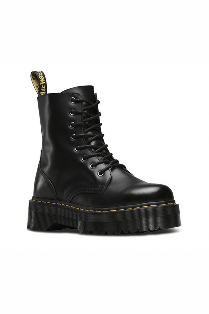 DR MARTENS JADON LACE UP BOOT BLACK POLISHED SMOOTH Pretty Rad