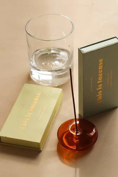 GENTLE HABITS BODY GENTLE HABITS GLASS VESSEL INCENSE HOLDER - AMBER