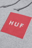 HUF HOODIES HUF ESSENTIALS BOX LOGO PULL OVER HOODIE - ATHLETIC GREY