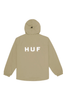 HUF JACKETS HUF ESSENTIALS ZIP STANDARD SHELL HOODED SPRAY JACKET - KHAKI