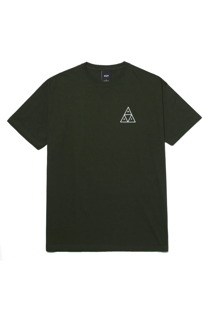HUF MENS T-SHIRTS HUF ESSENTIAL TRIPLE TRIANGLE TEE S/S - FOREST GREEN