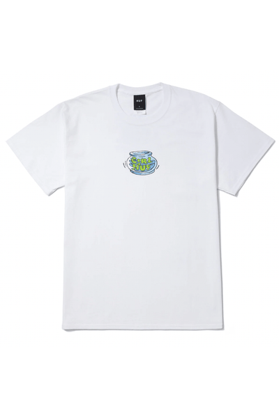 HUF MENS T-SHIRTS HUF x GIRL LIMITED EDITION FISH BOWL S/S TEE - WHITE