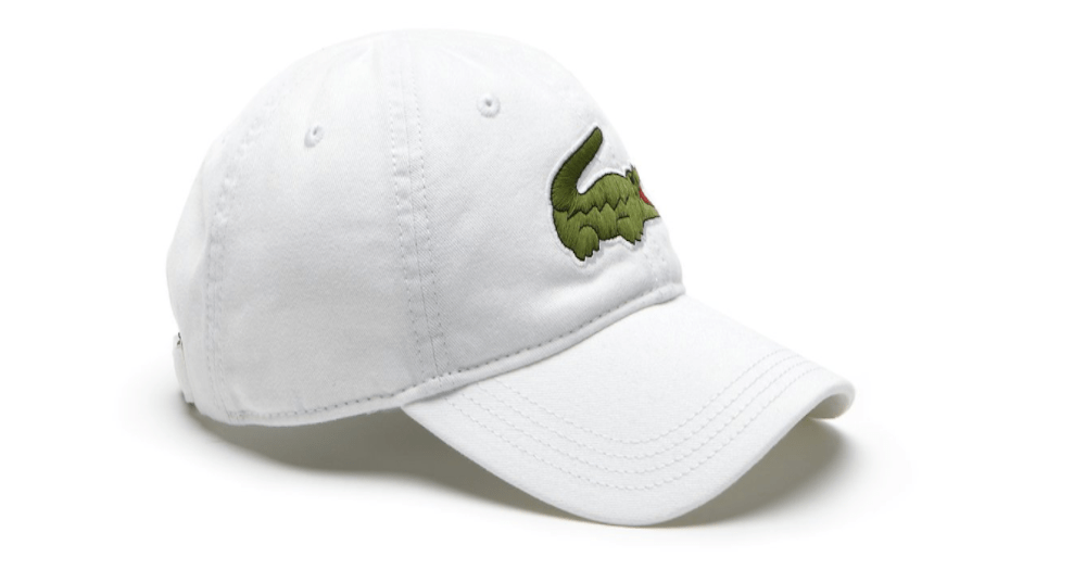 LACOSTE HEADWEAR LACOSTE LARGE EMBROIDERED CROC CAP - WHITE