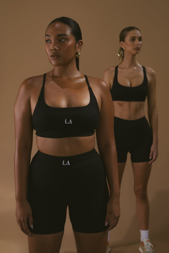 LAHANA SWIM ACTIVEWEAR LAHANA ACTIVE MABEL CROP - BLACK