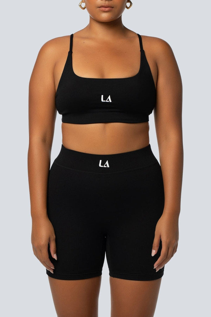 LAHANA SWIM ACTIVEWEAR LAHANA ACTIVE MABEL CROP - BLACK