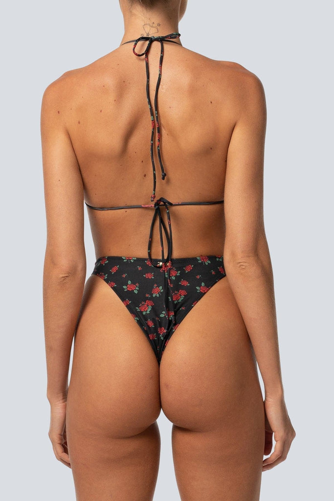 LAHANA SWIM SWIMWEAR LAHANA BILLY HIGH CUT BIKINI BOTTOMS - BLACK ROSE