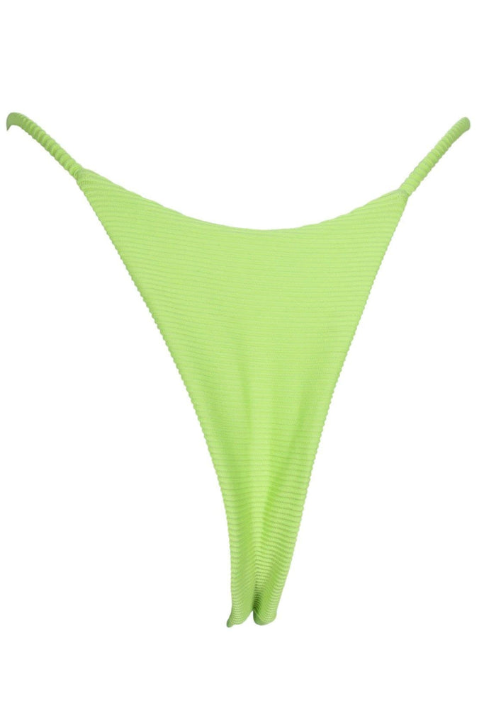 LAHANA SWIM SWIMWEAR LAHANA CHIA CHEEKY BIKINI BOTTOM - RIBBED LIME **PRE-ORDER**