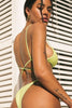 LAHANA SWIM SWIMWEAR LAHANA CHIA CHEEKY BIKINI BOTTOM - RIBBED LIME **PRE-ORDER**