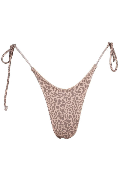 LAHANA SWIM SWIMWEAR LAHANA DULCE SIDE TIE BIKINI BOTTOM - BROWN LEOPARD