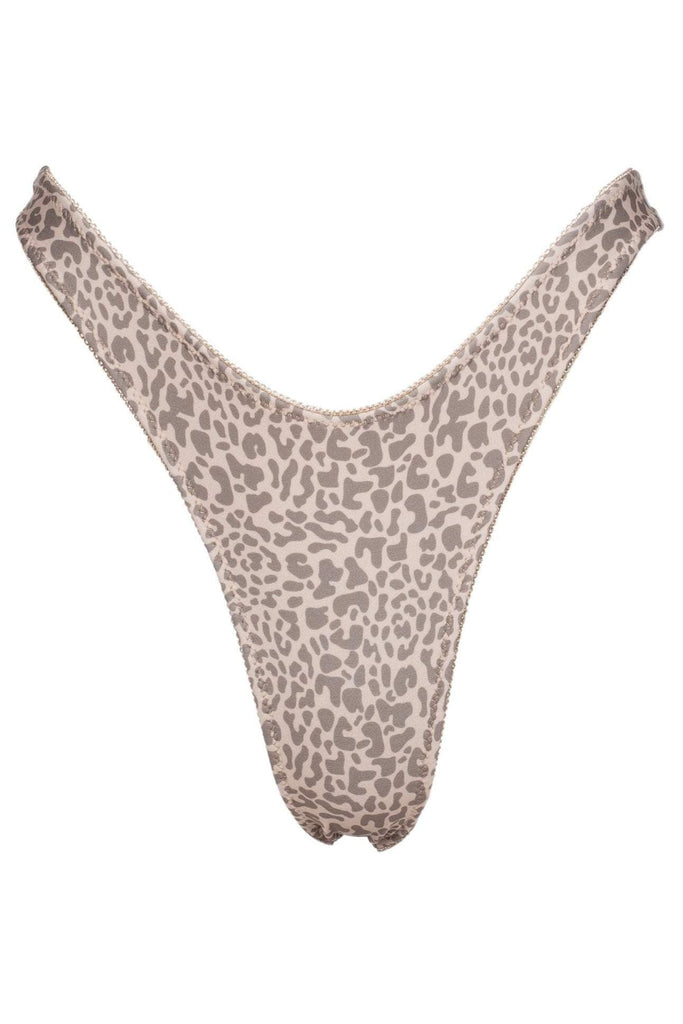 LAHANA SWIM SWIMWEAR LAHANA EMILIA HIGH CUT BIKINI BOTTOM - BROWN LEOPARD