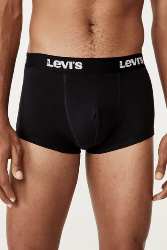LEVIS JEANS LEVI'S SOLID LOGO TRUNKS 2 PACK - BLACK