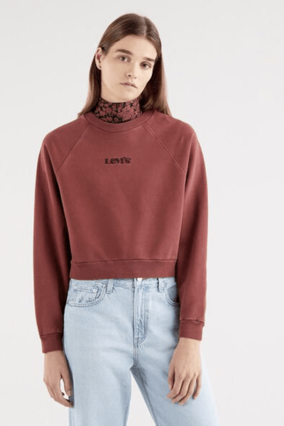 LEVIS LADIES JEANS LEVI'S VINTAGE RAGLAN CREW - MADDER BROWN