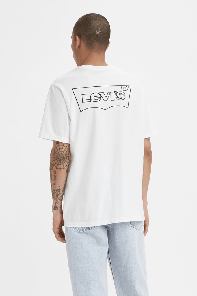 LEVIS TEES LEVI'S RELAXED FIT CORE OUTLINE TEE - WHITE