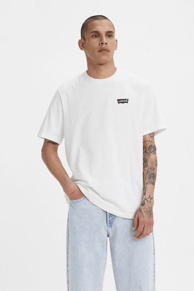LEVIS TEES LEVI'S RELAXED FIT CORE OUTLINE TEE - WHITE