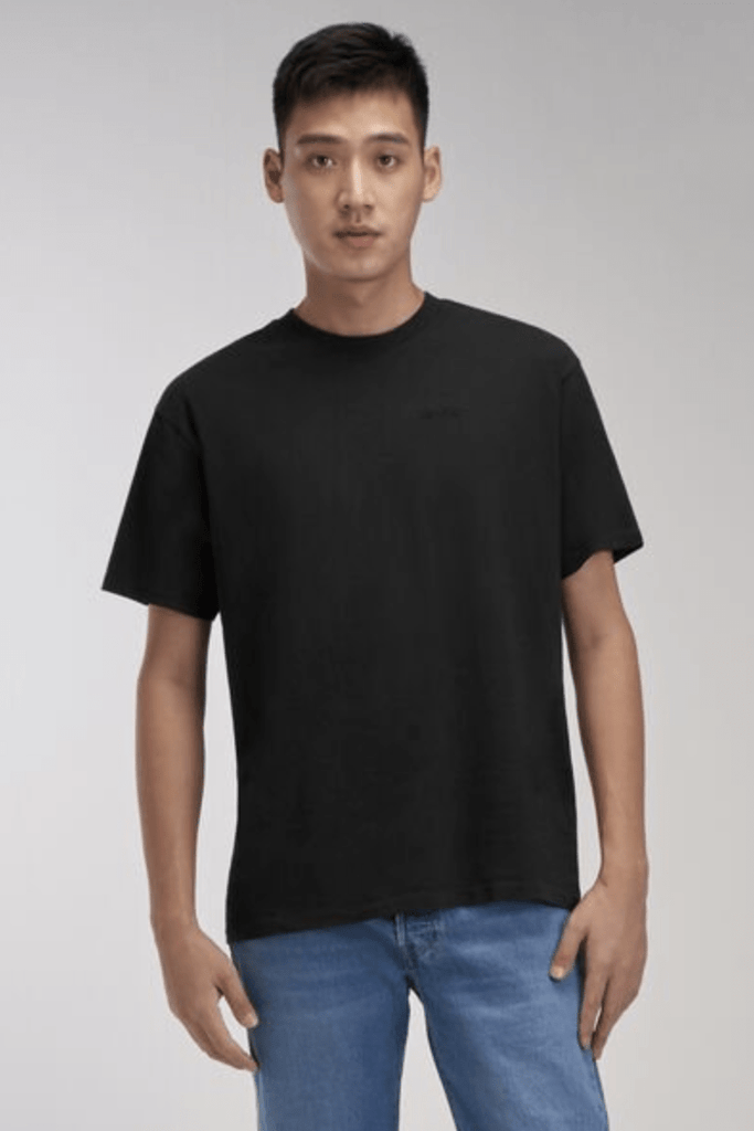 LEVIS TEES LEVI'S RELAXED FIT TEE TONAL EMBROIDERY - BLACK