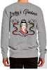 LUCKY'S PARLOUR CREW NECK LUCKY'S PARLOUR "DRAGON LADY" CREW SWEATER - GREY