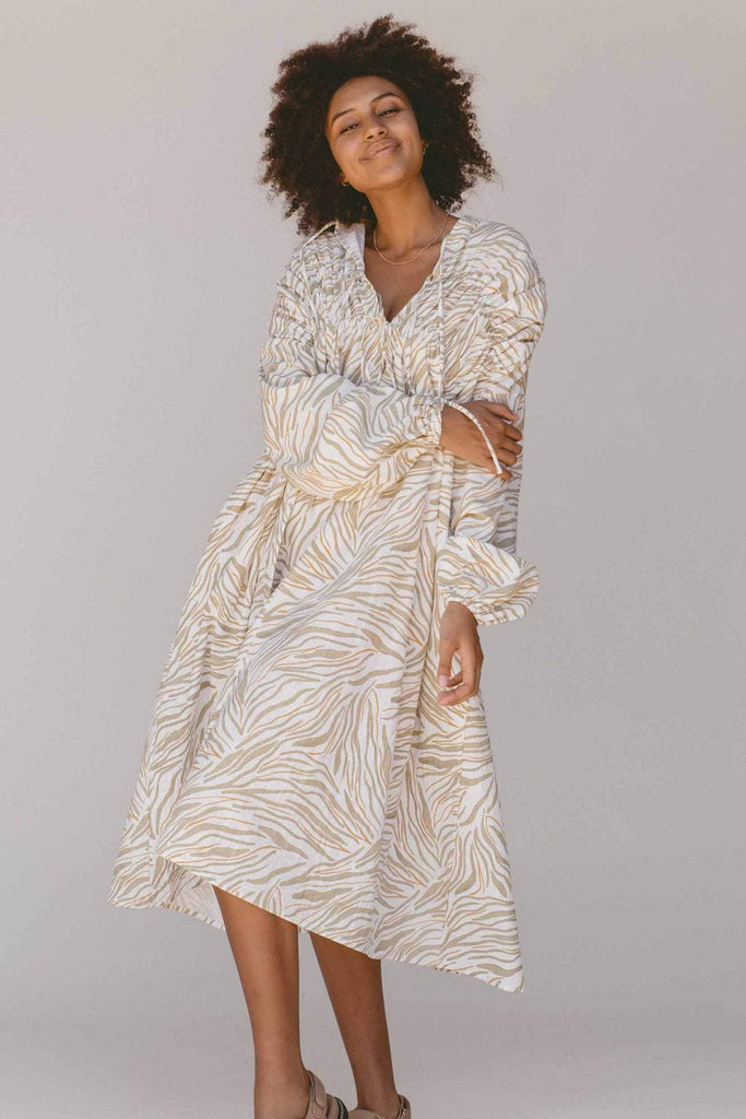 LULLABY CLUB DRESSES LULLABY CLUB PENNY SMOCK MIDI DRESS - WILDE