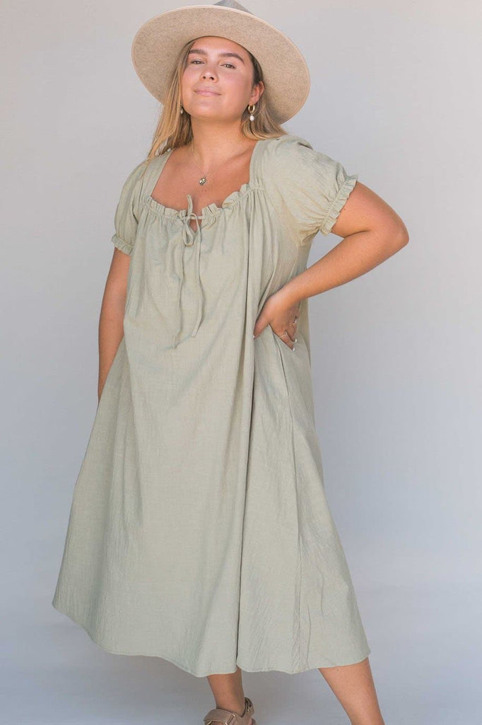 LULLABY CLUB DRESSES LULLABY CLUB SAWYER BABY DOLL DRESS - SAGE
