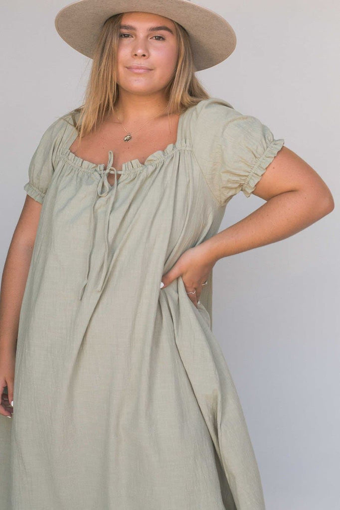 LULLABY CLUB DRESSES LULLABY CLUB SAWYER BABY DOLL DRESS - SAGE