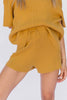 LULLABY CLUB LADIES SHORTS LULLABY CLUB ALEX KNIT SHORTS - MUSTARD