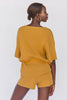 LULLABY CLUB LADIES SHORTS LULLABY CLUB ALEX KNIT SHORTS - MUSTARD