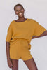 LULLABY CLUB LADIES SHORTS LULLABY CLUB ALEX KNIT SHORTS - MUSTARD