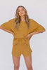 LULLABY CLUB LADIES SHORTS LULLABY CLUB ALEX KNIT TEE - MUSTARD